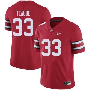 Men's Ohio State Buckeyes #33 Master Teague Red Nike NCAA College Football Jersey Restock YPO6744LH